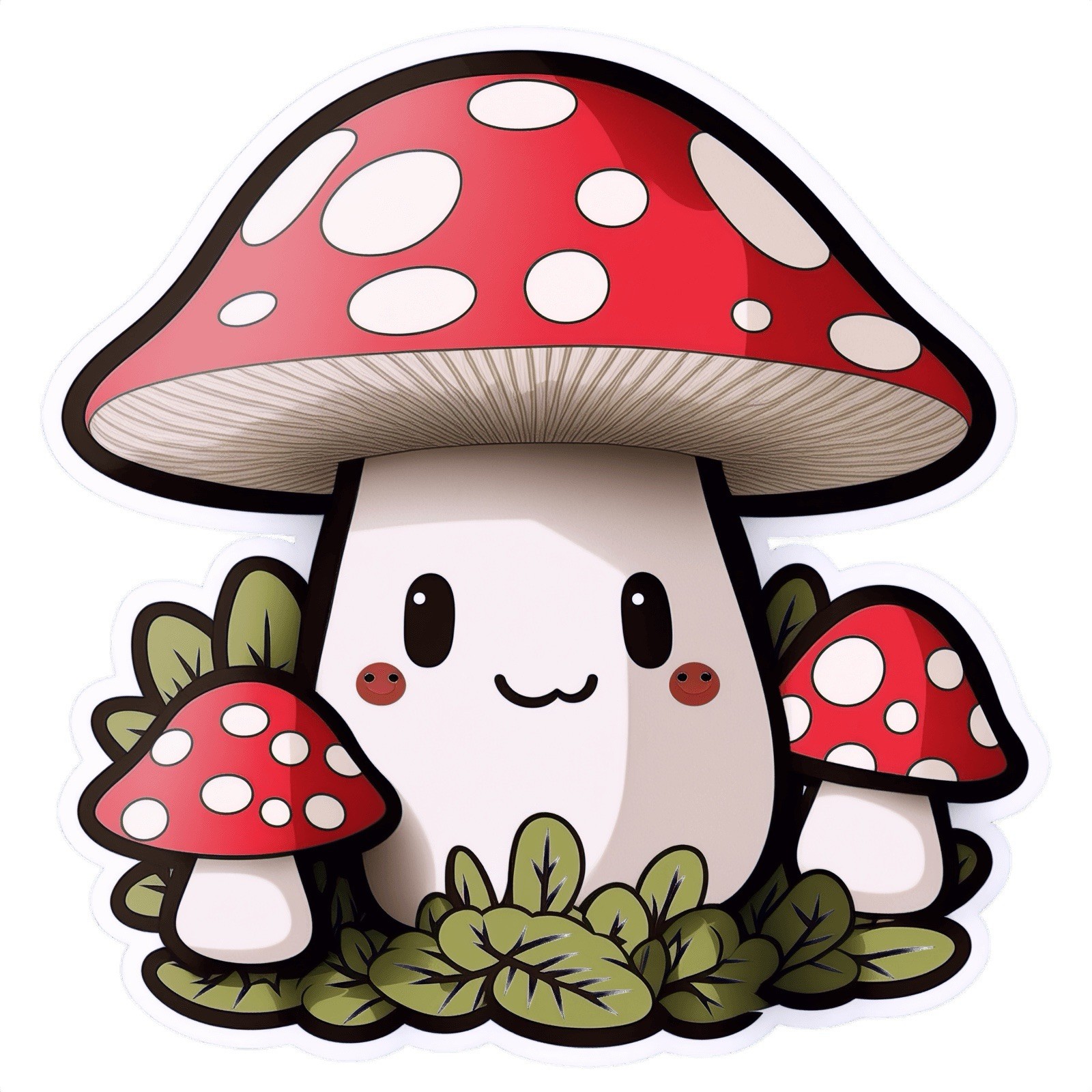 Mushroom Sticker (2 Inch) A Happy Red And White Mushroom !
