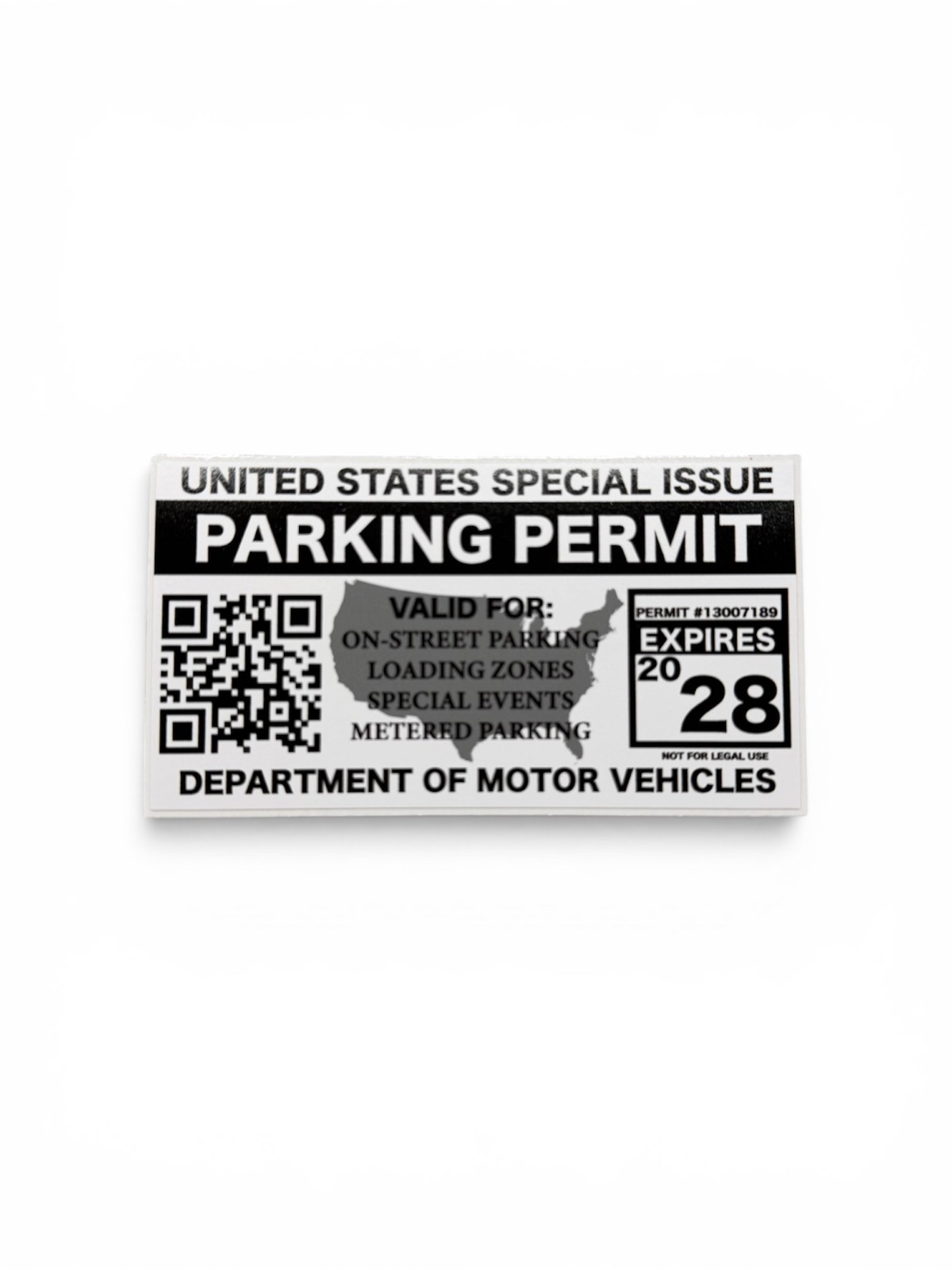Vinyl Decal United States Parking Permit Funny Sticker