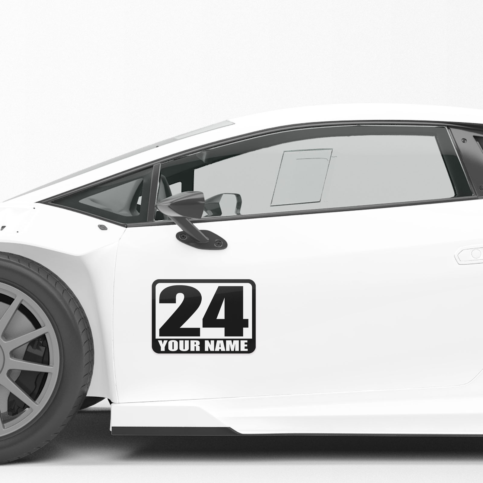 2x Car Door Number Name Stickers 10″ x 14″ Vinyl Decal Racing Track Day