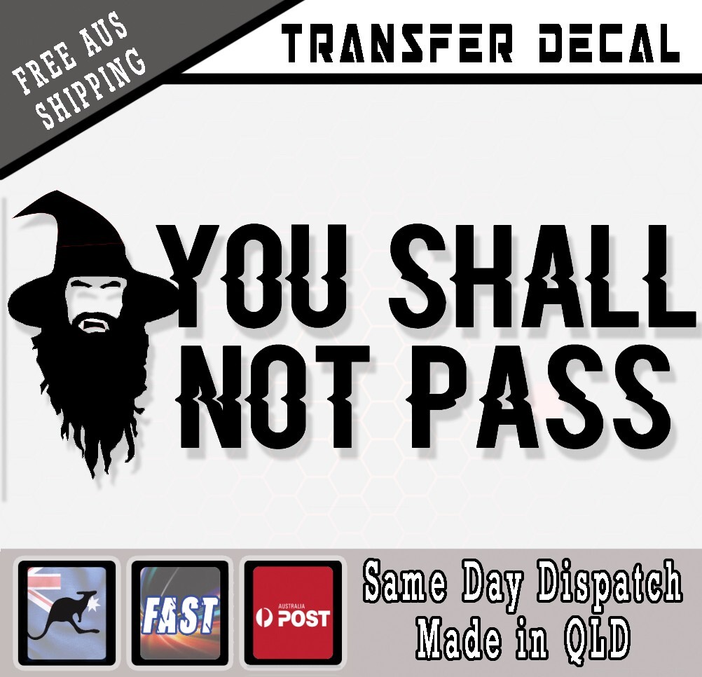 Funny Car Sticker you shall not pass – vinyl sticker black 170mm wide gandalf
