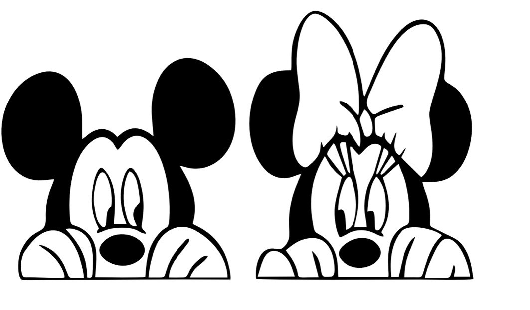 4x Mickey And Minnie Mouse Disney, FUNNY, TURBO, Car Sticker 5in x 2in each