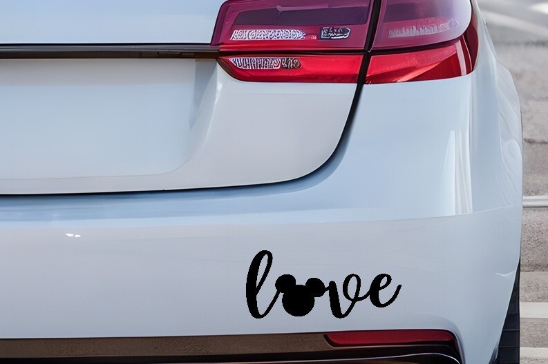 Mickey Minnie Mouse Disney Love Vinyl Window Decal **YOU PICK** Size By Width