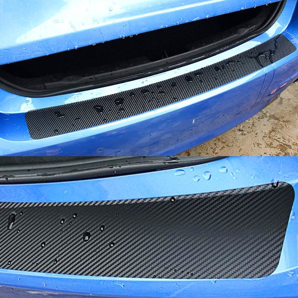 Rear Bumper Protector Trim Cover Black Rubber Trunk Sill Plate Cover Pad Guard
