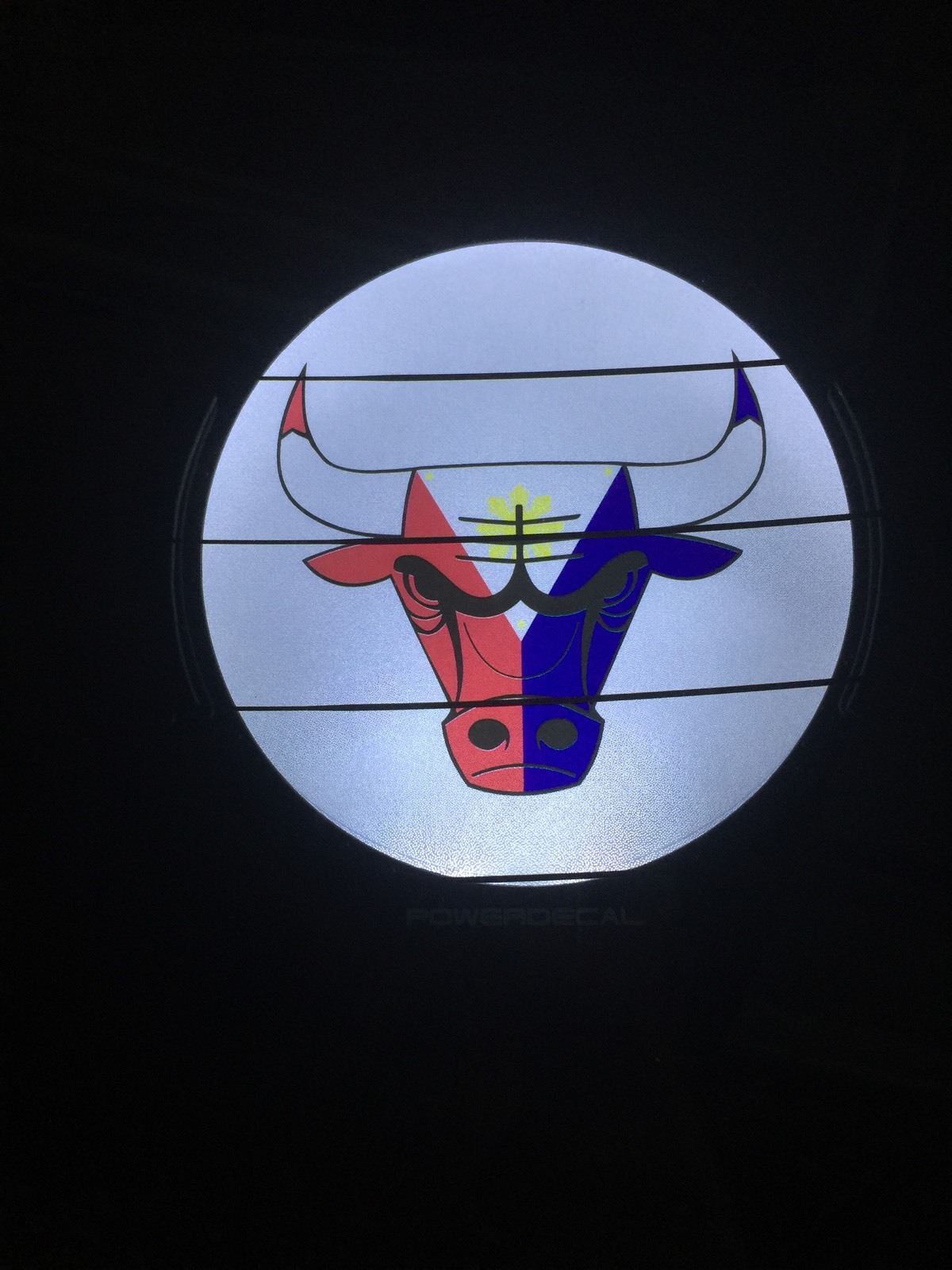 Philippine Bull Light Up Decal Powerdecal Backlit LED Motion Sensing Auto Decal