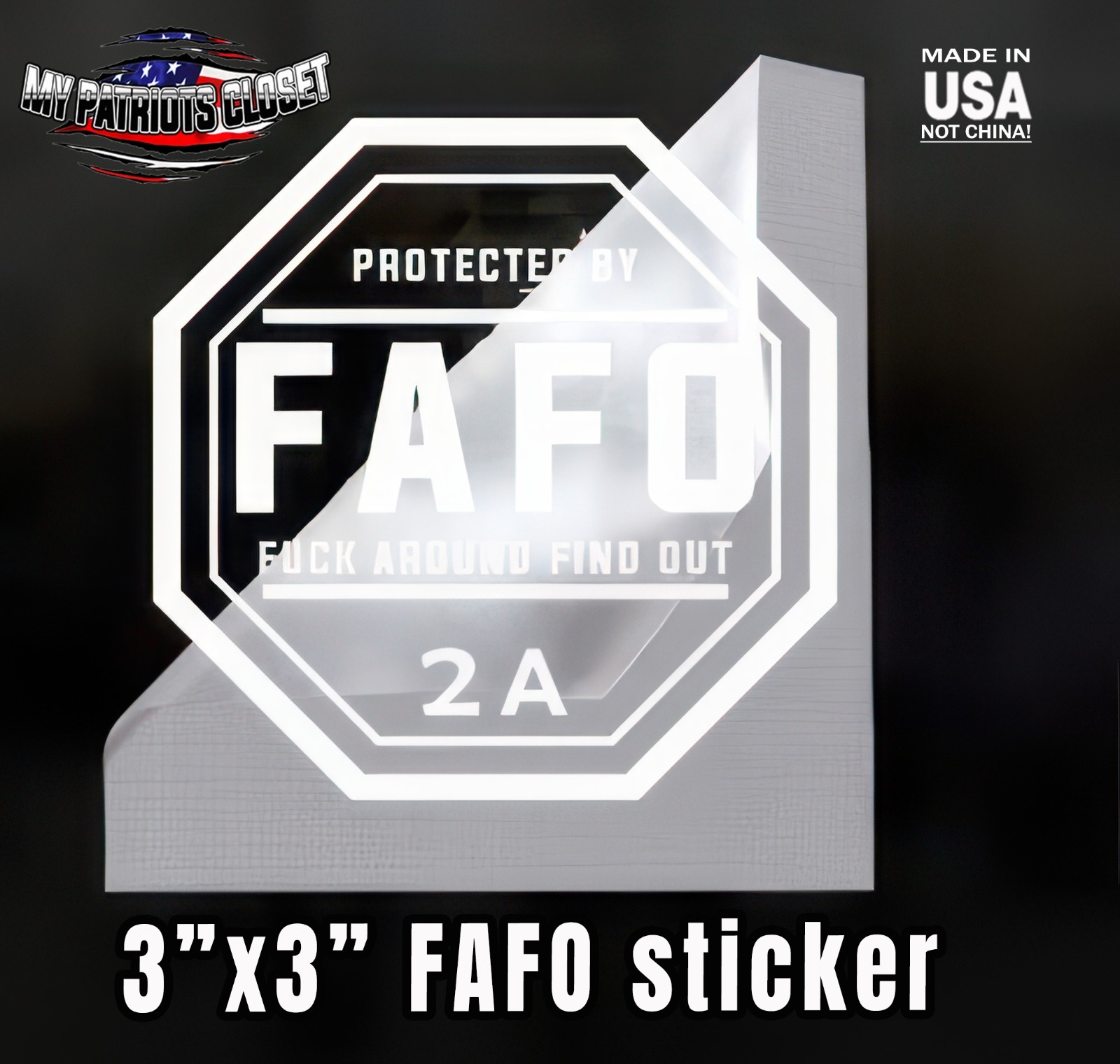 F*** Around Find Out 2A Sticker Decal MAGA FAFO Transparent Vinyl Sticker