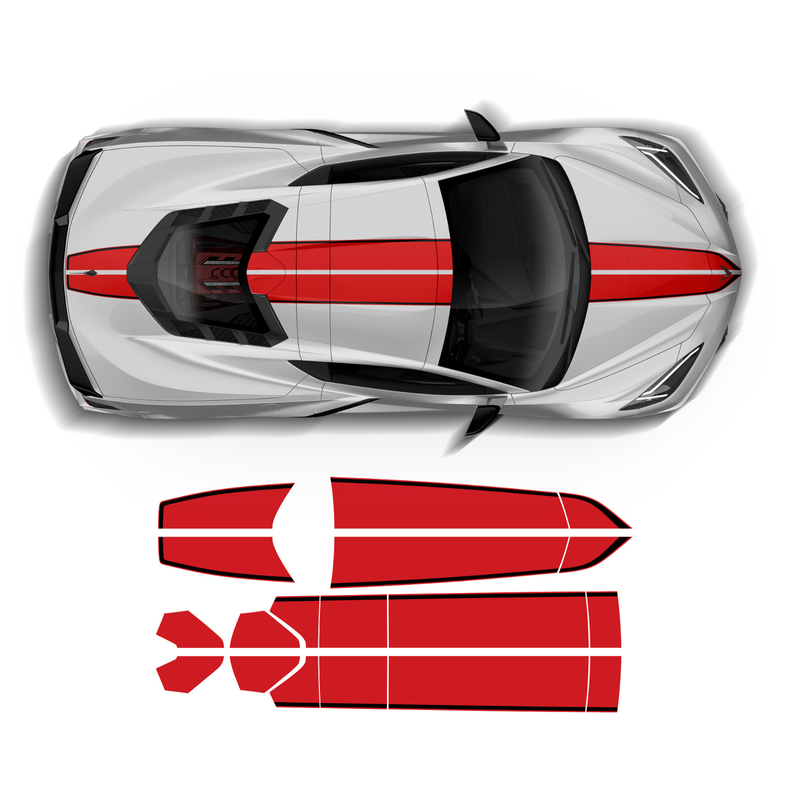 Racing Stripes Over The Top, for Corvette C8 2021 – 2024