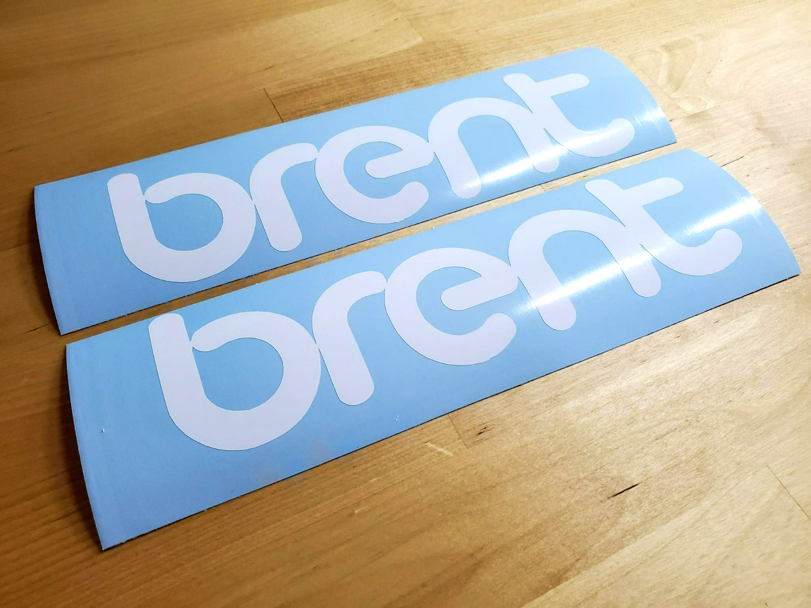 brent slab roller Decals Stickers 8” (2) Gloss white VINYL Fast USA