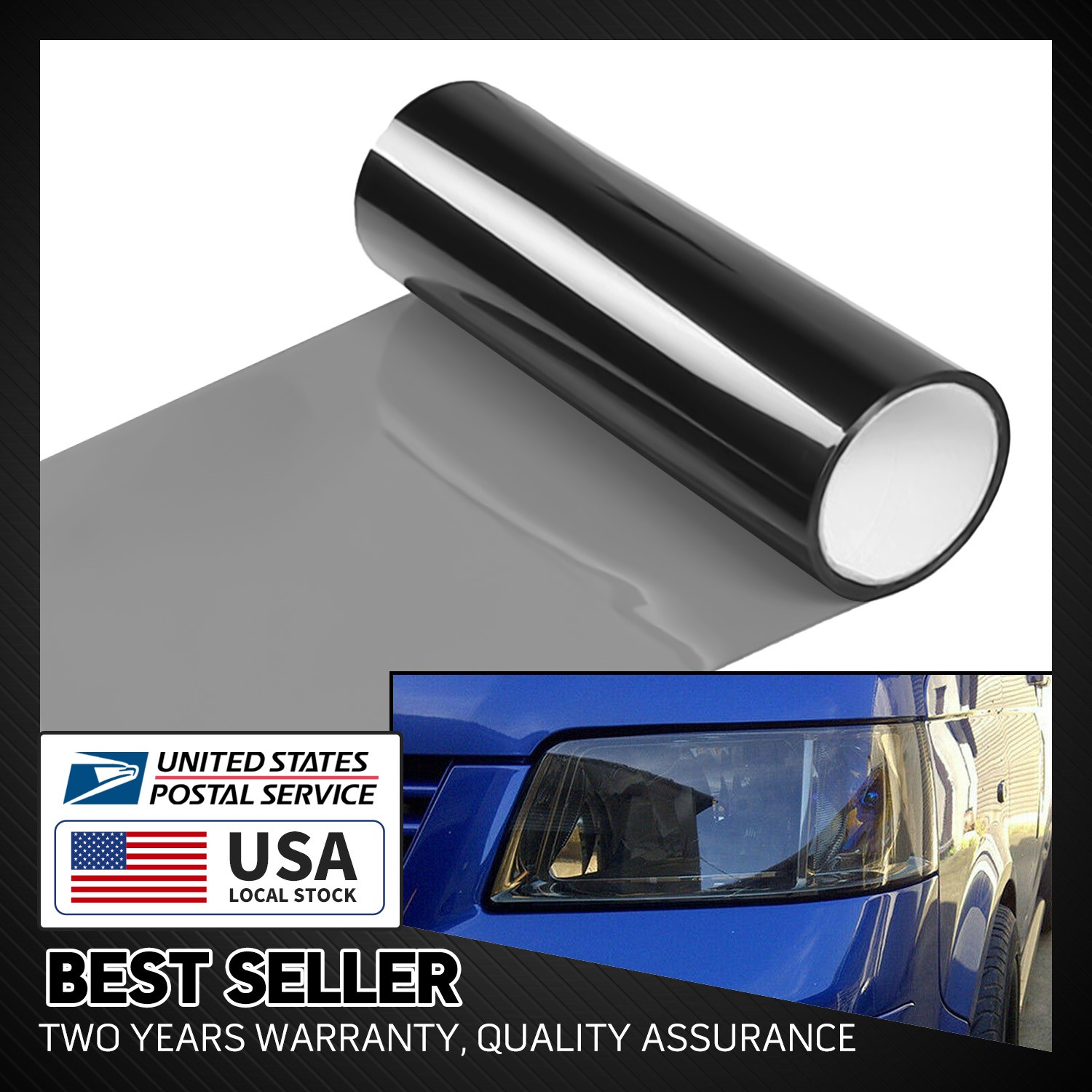 Light black Film Smoke Tint Lens Vinyl Wrap For Headlight taillight 12″x71″