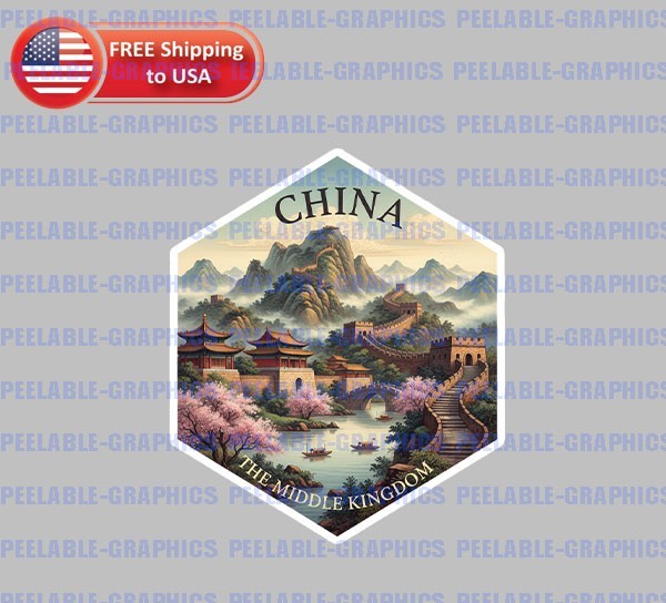 China Country Souvenir Decal Vinyl Sticker Travel Luggage B