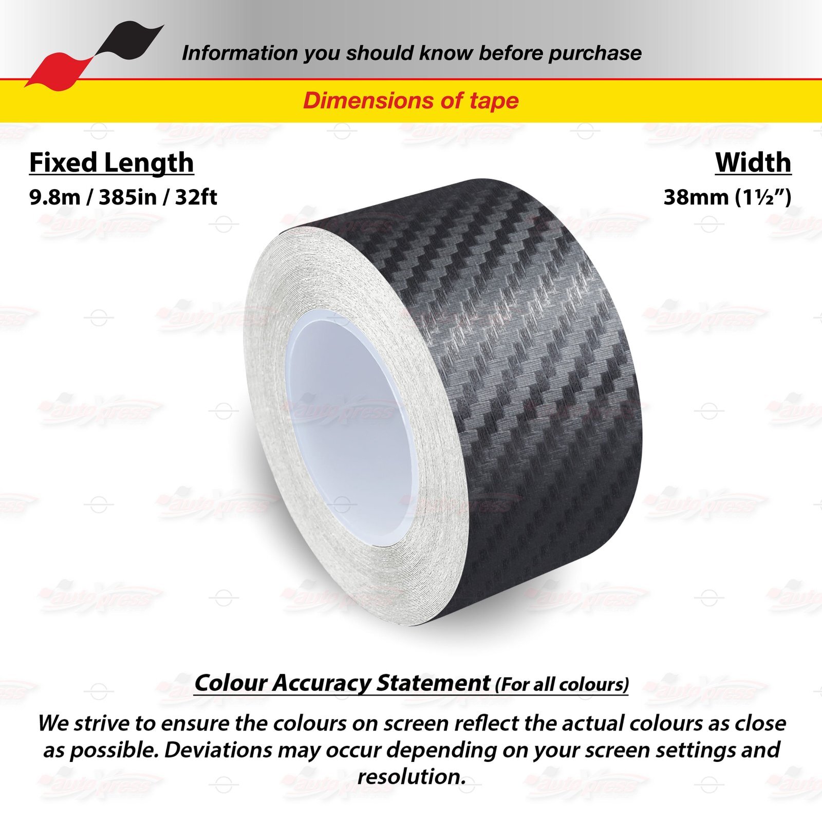1-1/2″ Roll Vinyl Pinstriping Pin Stripe Tape Sticker 38mm CARBON FIBER BLACK