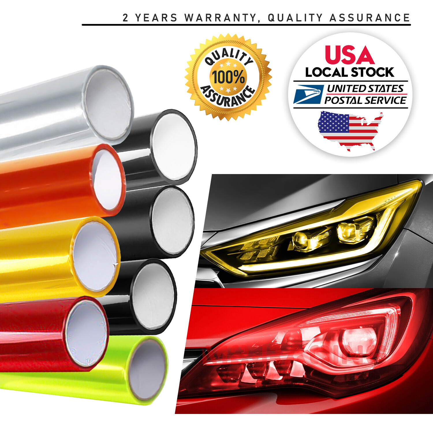 Transparent Orange for Headlight Taillamp Lens Vinyl Protection Wrap Film12″x72″