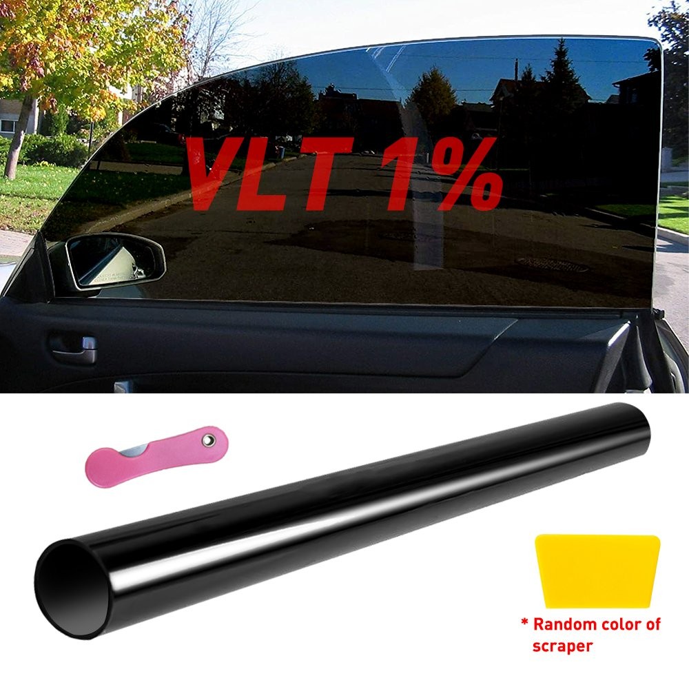 10ft Uncut Roll Window Tint Film 1% VLT 20″ x 10ft Feet Car Home Office Glass E