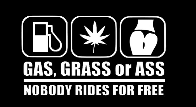Gas, Grass or Ass Sticker Decal Vinyl JDM Racing Drift Car Truck Window Funny
