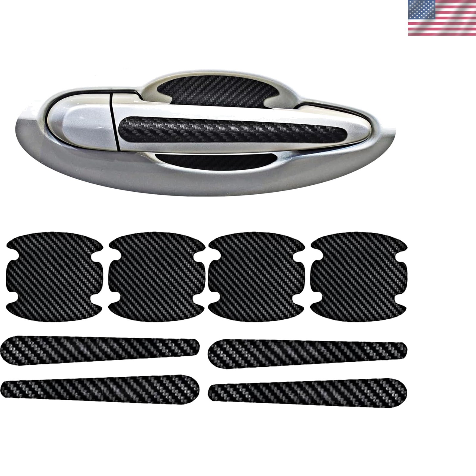 Universal Fit Reflective Car Door Handle Cup Protectors – 8 PCS Anti-Scratch Set