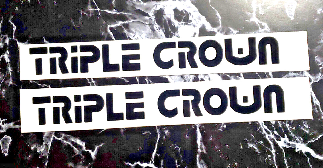 TRIPLE CROWN TRAILER decals sticker Gloss BLACK 24″ (2) Fast USA!
