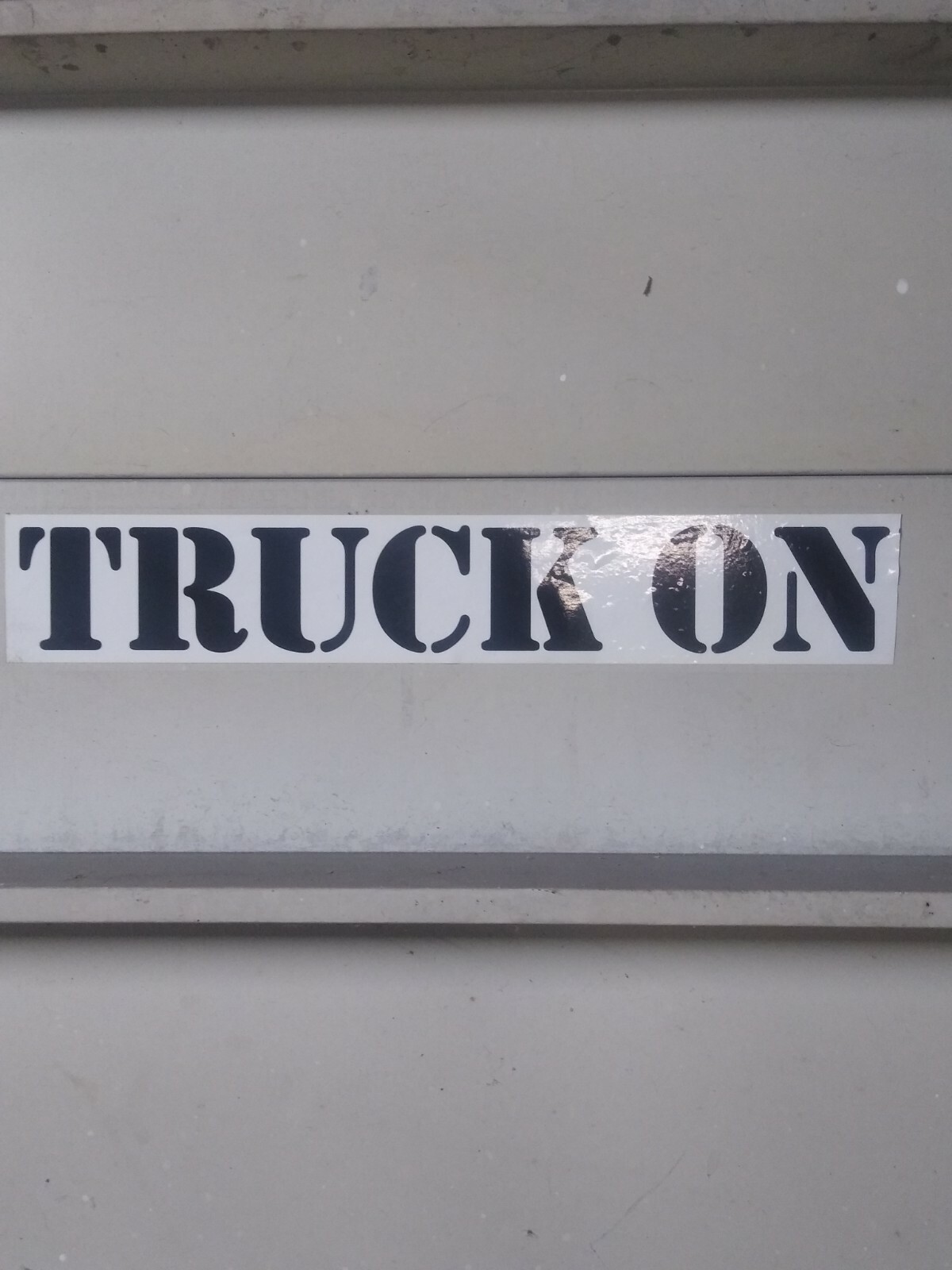 TRUCK ON decal black with white background