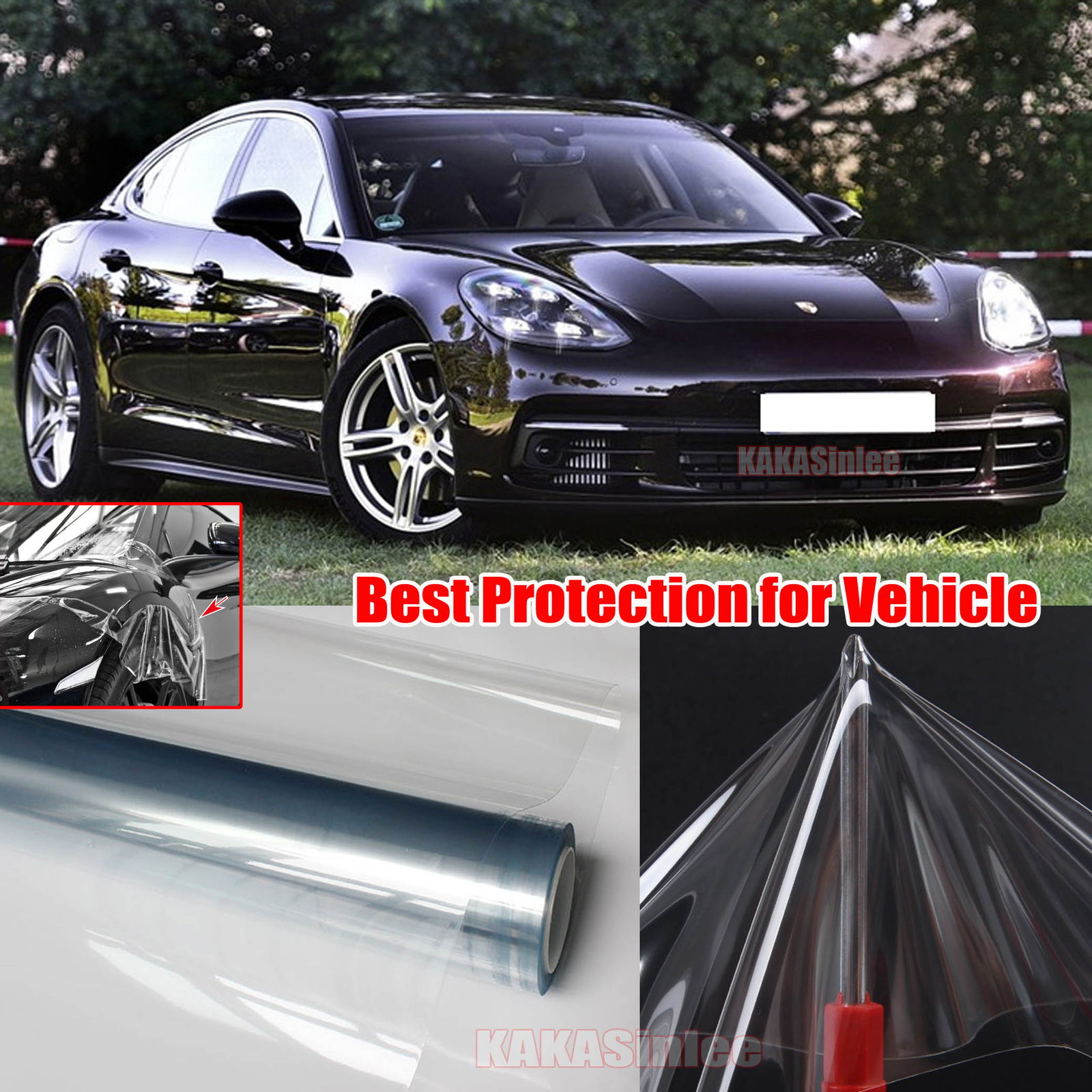 40FT Stretch Clear Protective Film Car Invisible Paint Vinyl Wrap PVC Sticker AX