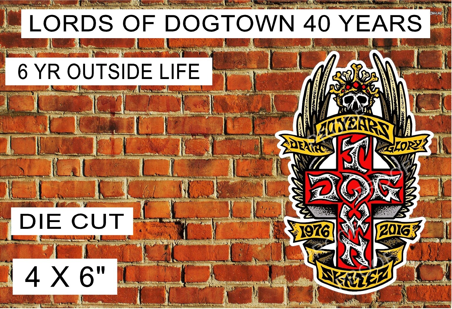 VINTAGE LORDS OF DOGTOWN 40 YEARS DECAL 80’S REPRINT LAMINATED