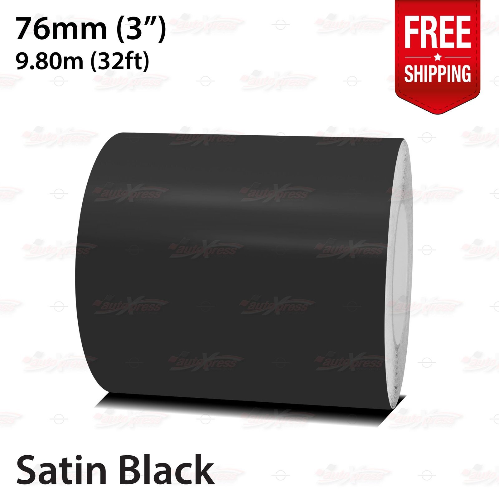SATIN BLACK 3″ 76mm Roll PIN STRIPE Car Striping Line TAPE Decal Vinyl Sticker