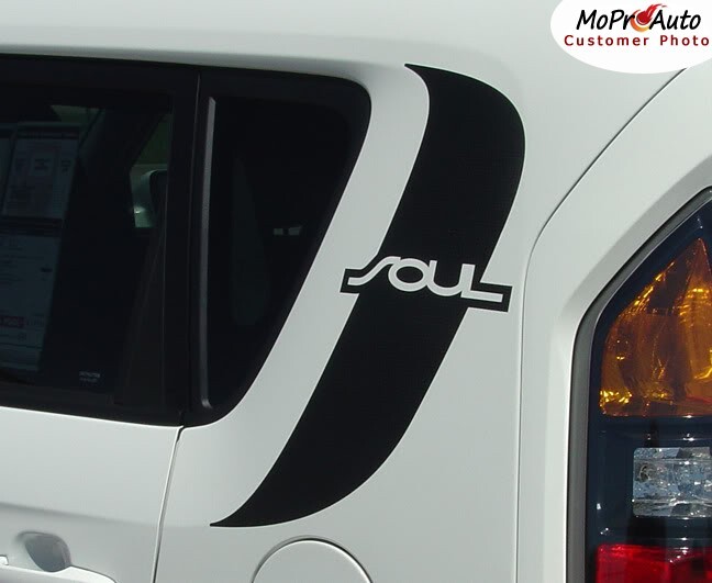 Original Hood & Rear Side Stripe Vinyl Graphic Decal for Kia Soul by MoProAuto