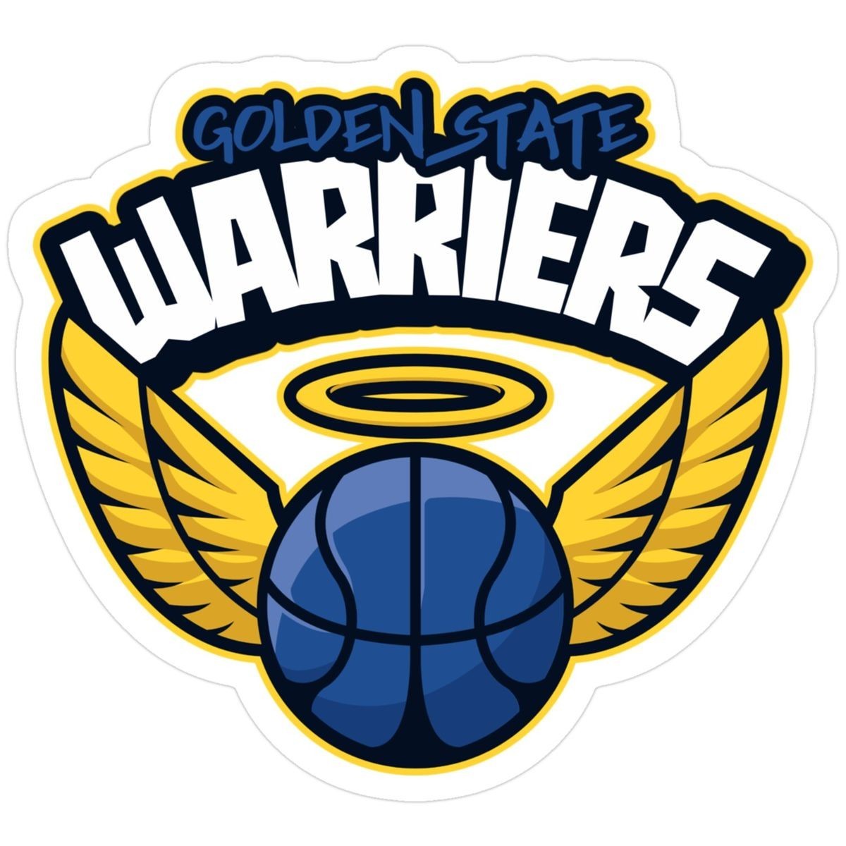 Warriors Basketball Sticker | Blue Gold Vinyl Waterproof Car Laptop Sticker