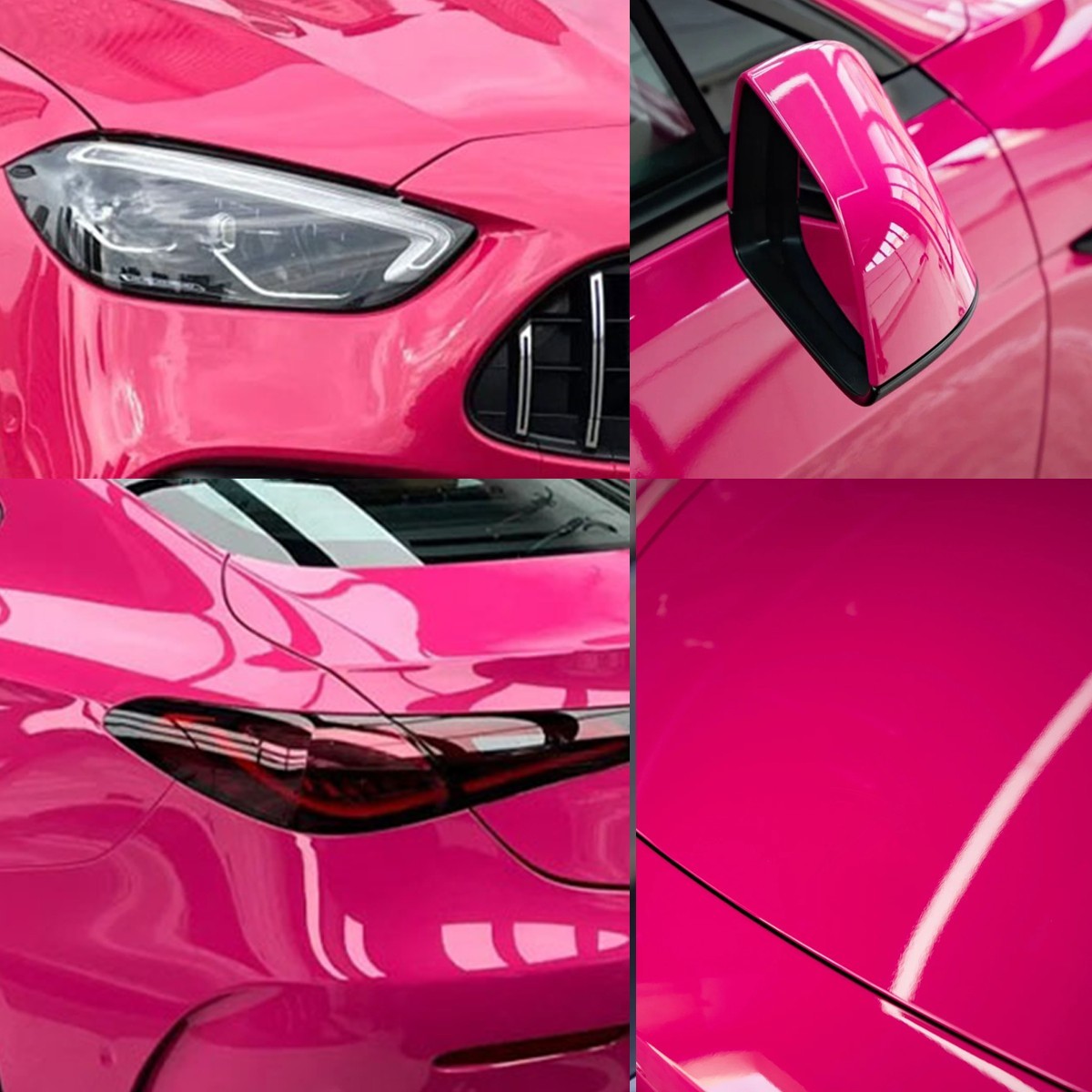 5FTx50FT PET Gloss Crystal Beetroot Purple Vinyl Wrap Self-Adhesive Air Release