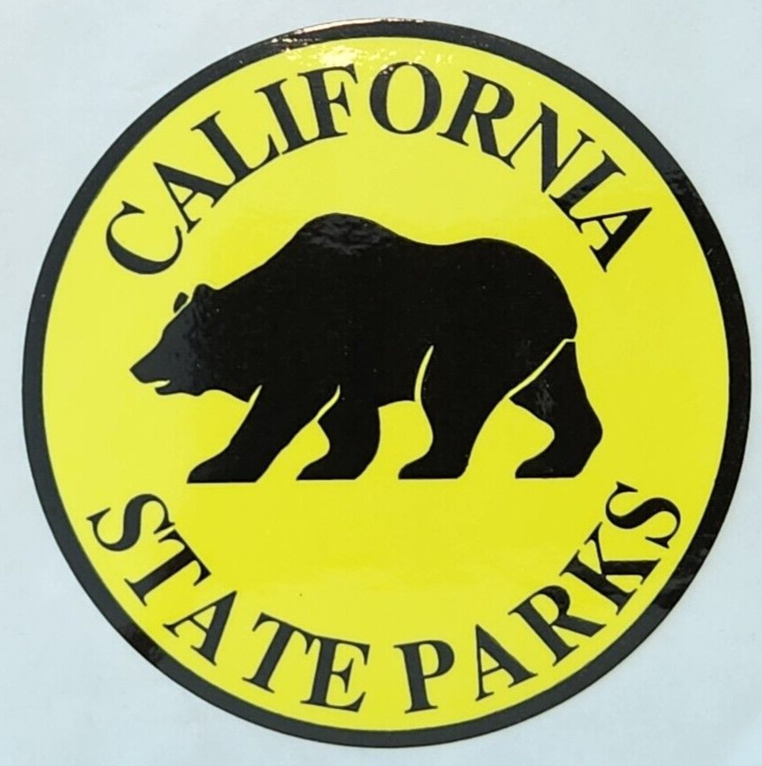 California State Parks Bear Yellow Black Window Bumper Sticker Decal 2.5″