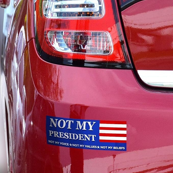 9×3 Not My President 3-Pack Political Not My Voice Bumper Sticker Car Window