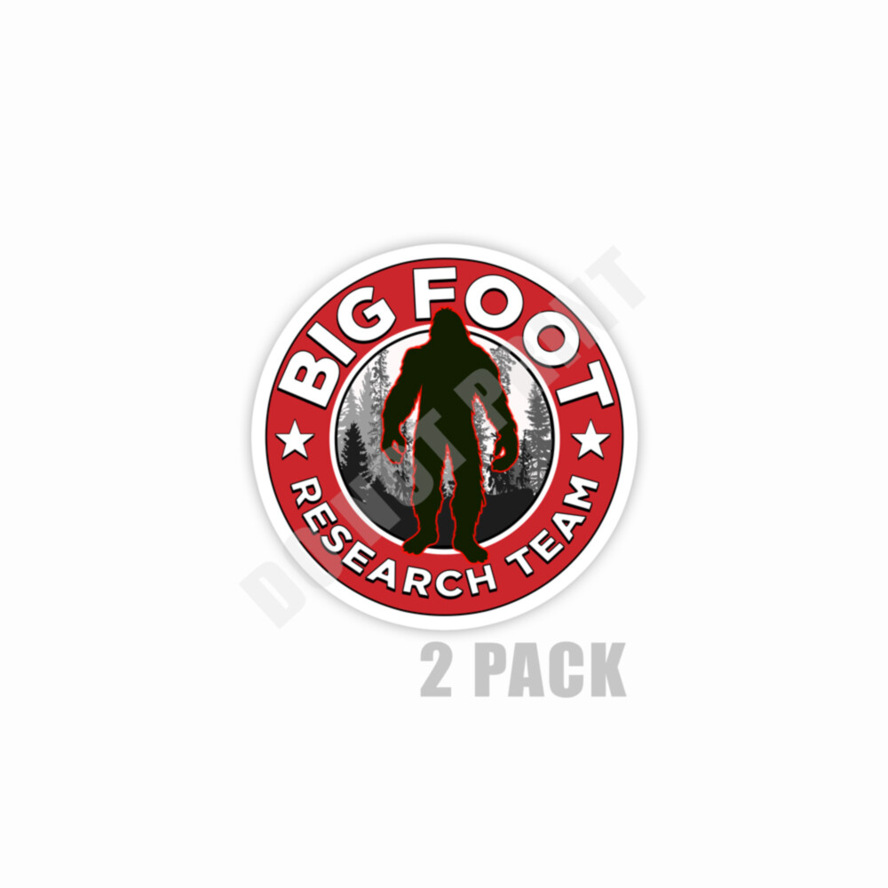 Bigfoot Research Team “RED” Sticker -Sasquatch Yeti Car Truck Window Decal 2 PK