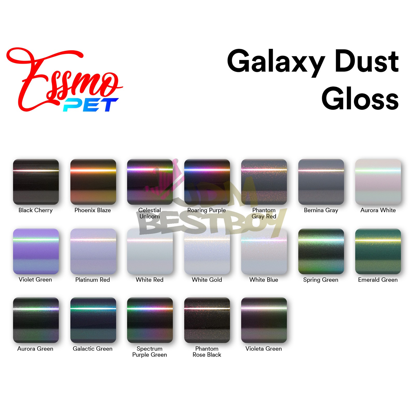 ESSMO PET Galaxy Dust Gloss Auto Car Vinyl Vehicle Wrap Decal Sticker Sheet Film