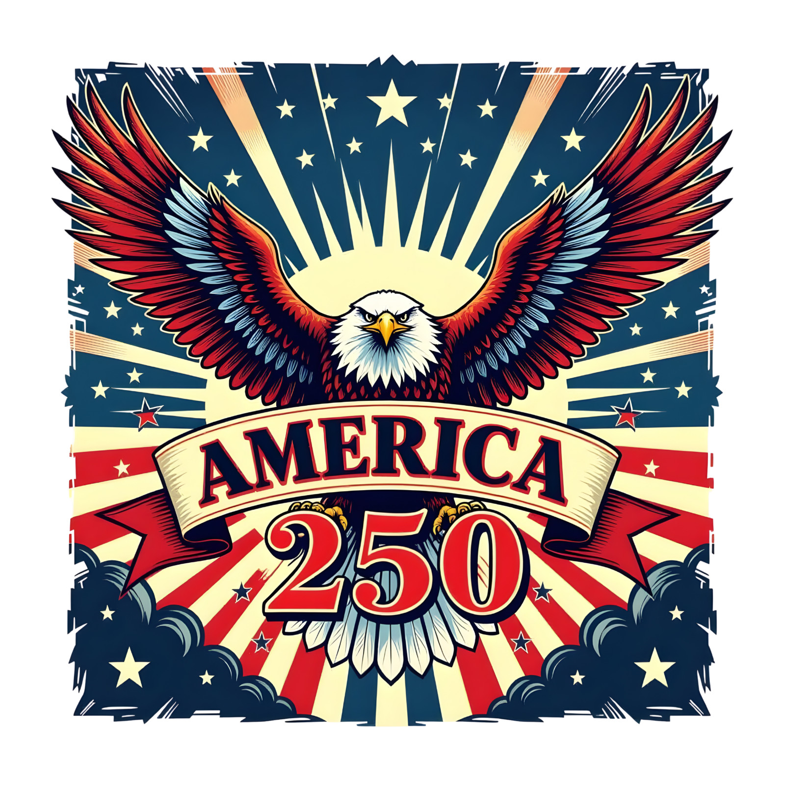 🦅AMERICA 250 EAGLE Vintage T Design Vinyl Decal Sticker 2″-18″ You Choose!🎆