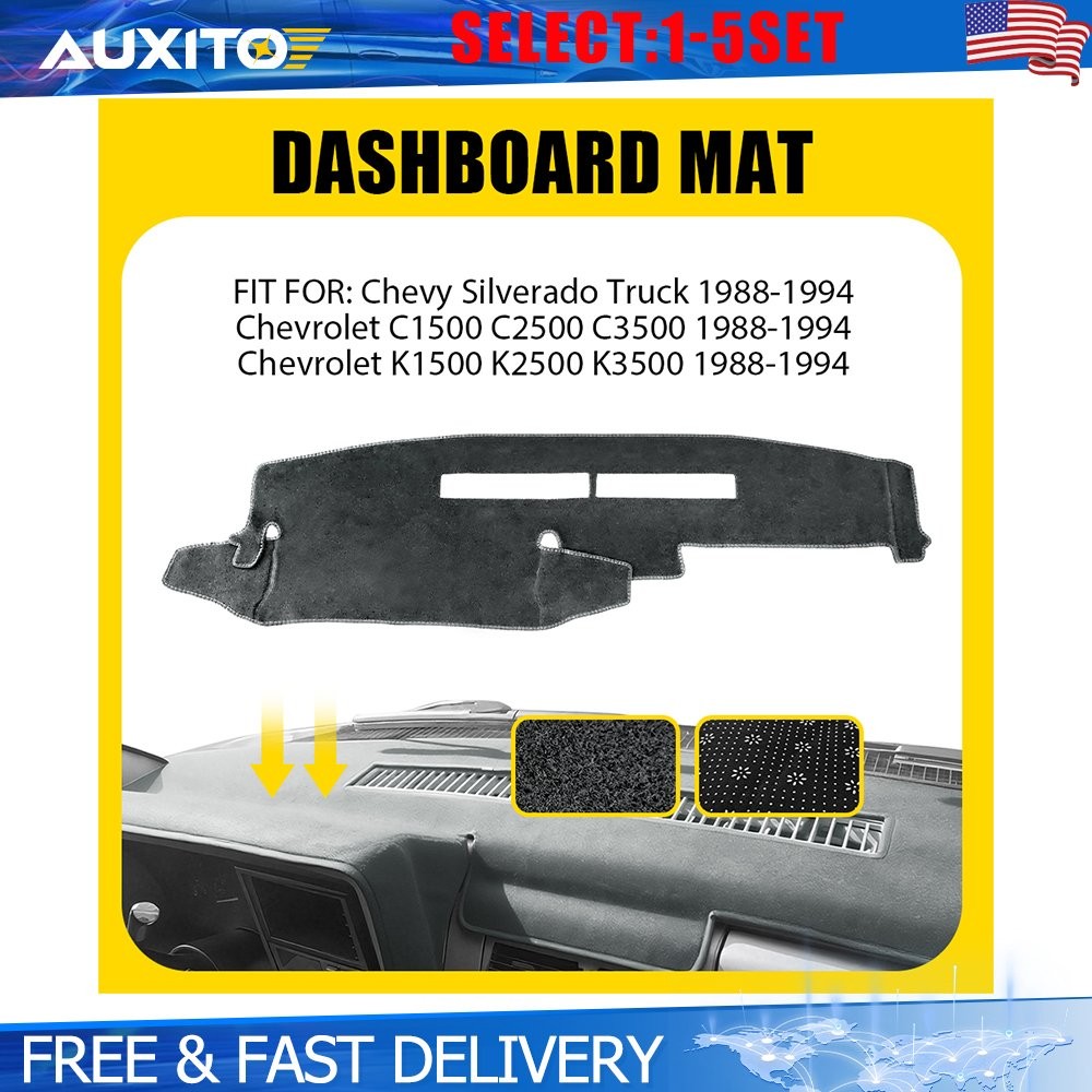 For 88-94 Chevrolet C1500 C2500 C3500 Dash Mat Dashboard Cover Dashmat Gray 1-5X