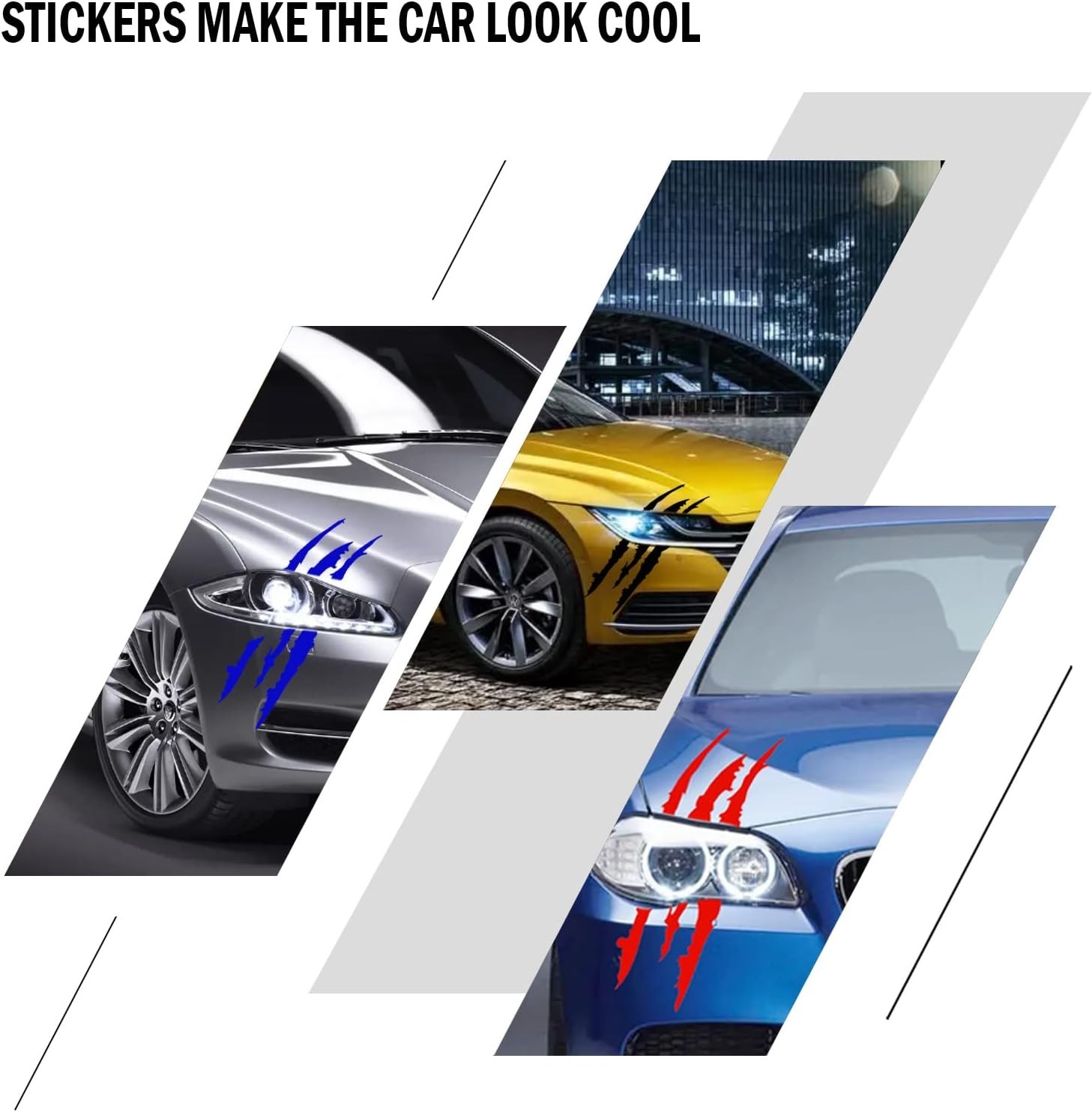 Transform Your Vehicle with 2PCS Claw Mark Reflective Decals – Easy to Install