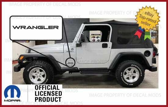 2x 1997-2006 Jeep WRANGLER fender logo TJ side decals stickers Matte Black SJ3Y2