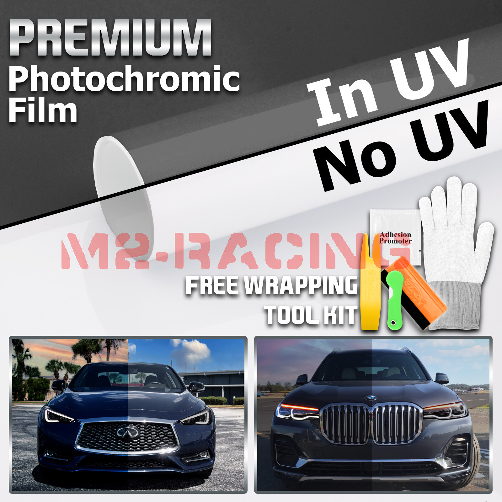 Paint Protection PPF UV Clear To Smoke Black Headlight Taillight Fog Tint Film