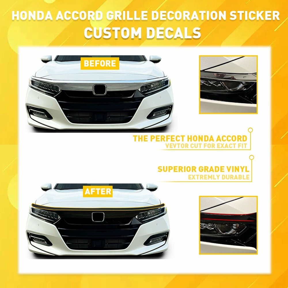1/2set For Honda Accord 2018-2020 Front Grille Chrome Delete Blackout Precut Vin