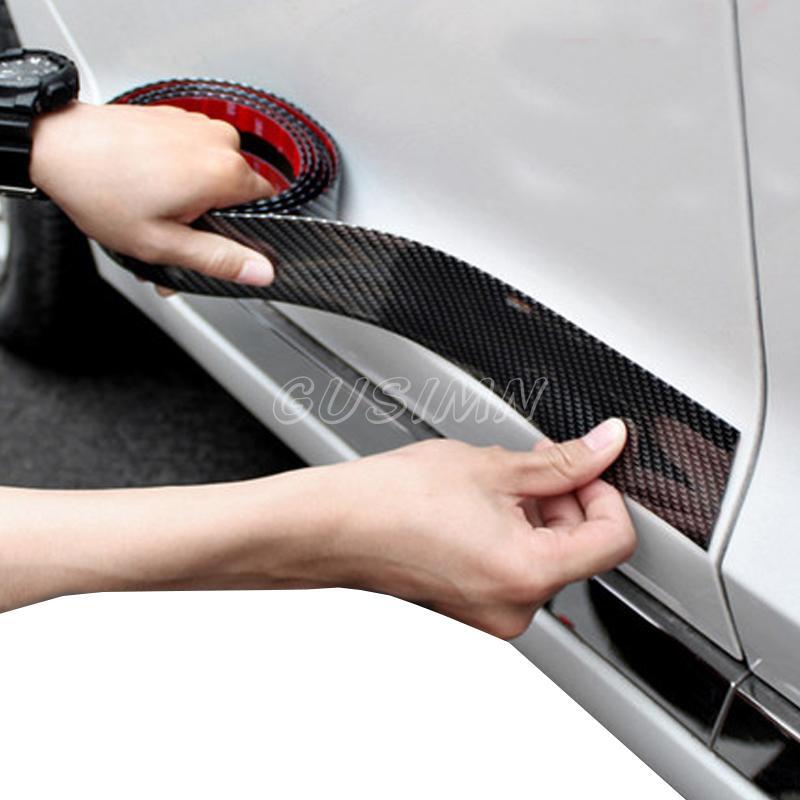 Accessories Carbon Fiber Vinyl Car Door Sill Scuff Cover Plate Sticker Protector