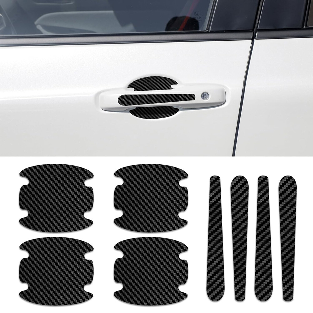 8pcs Car Door Handle Bowl Anti Scratch Sticker Protector Black Accessories