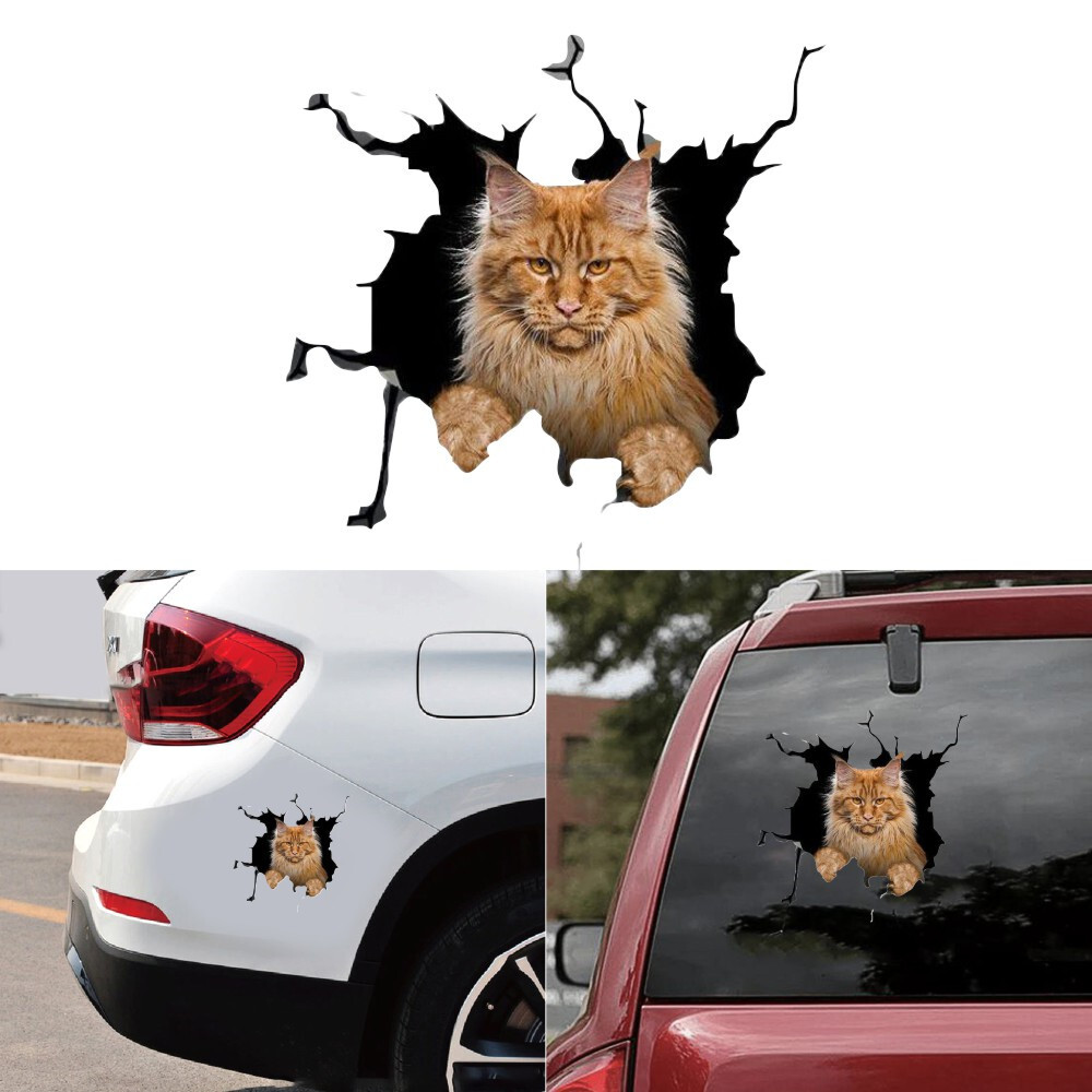 3D Cat Sticker Vinyl Window Decal Accessories For Car Truck Exterior Decoration