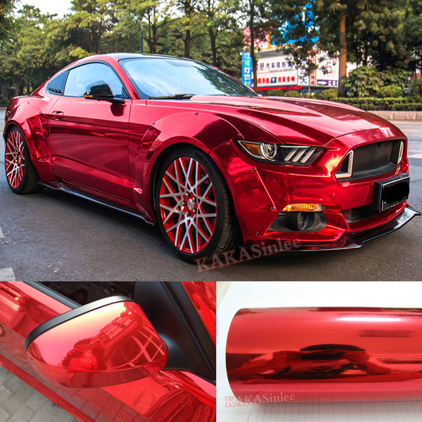 Red Brushed Satin Mirror Chrome Pearl Glossy Chameleon Car Vinyl Wrap Sticker US