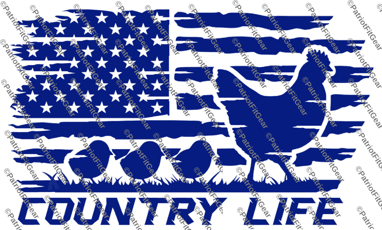 Chicken, Country Life, Hen, Chicks, Flag, Fowl, Poultry Farm, Custom Vinyl Decal
