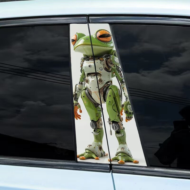 2pcs Machinery and Animals Car Center Pillar Sticker B-pillar Protective Film