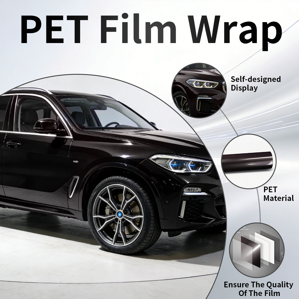 Genuine Gloss Black Vinyl Wrap Car Auto Sticker PET Film Decal Bubble Free Sheet
