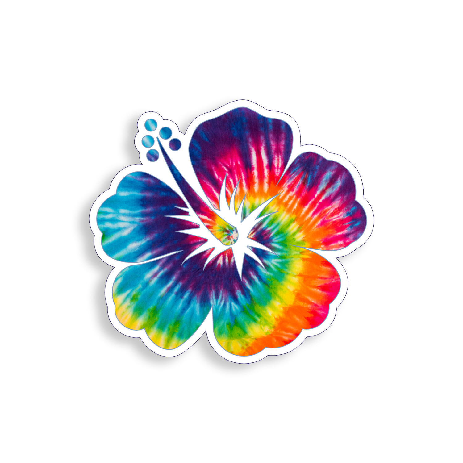 Tie Dye Hibiscus Flower Sticker Love Cup Laptop Car Vehicle Window Bumper Decal