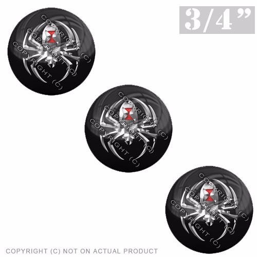 3 Pack Gel Top Domed Glossy 3/4″ 3M Premium Decal Stickers BLACK WIDOW SPIDER MT