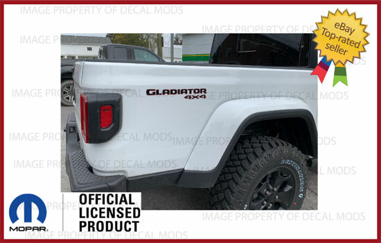 (2x) 2020 – 2023 Jeep Gladiator 4×4 Bed Side Decals Stickers JT Black Red FJ1G3