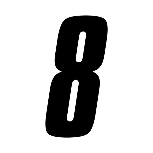 3 inch tall Black Race Number 8 racing numbers decals motocross atv dirt bike mx