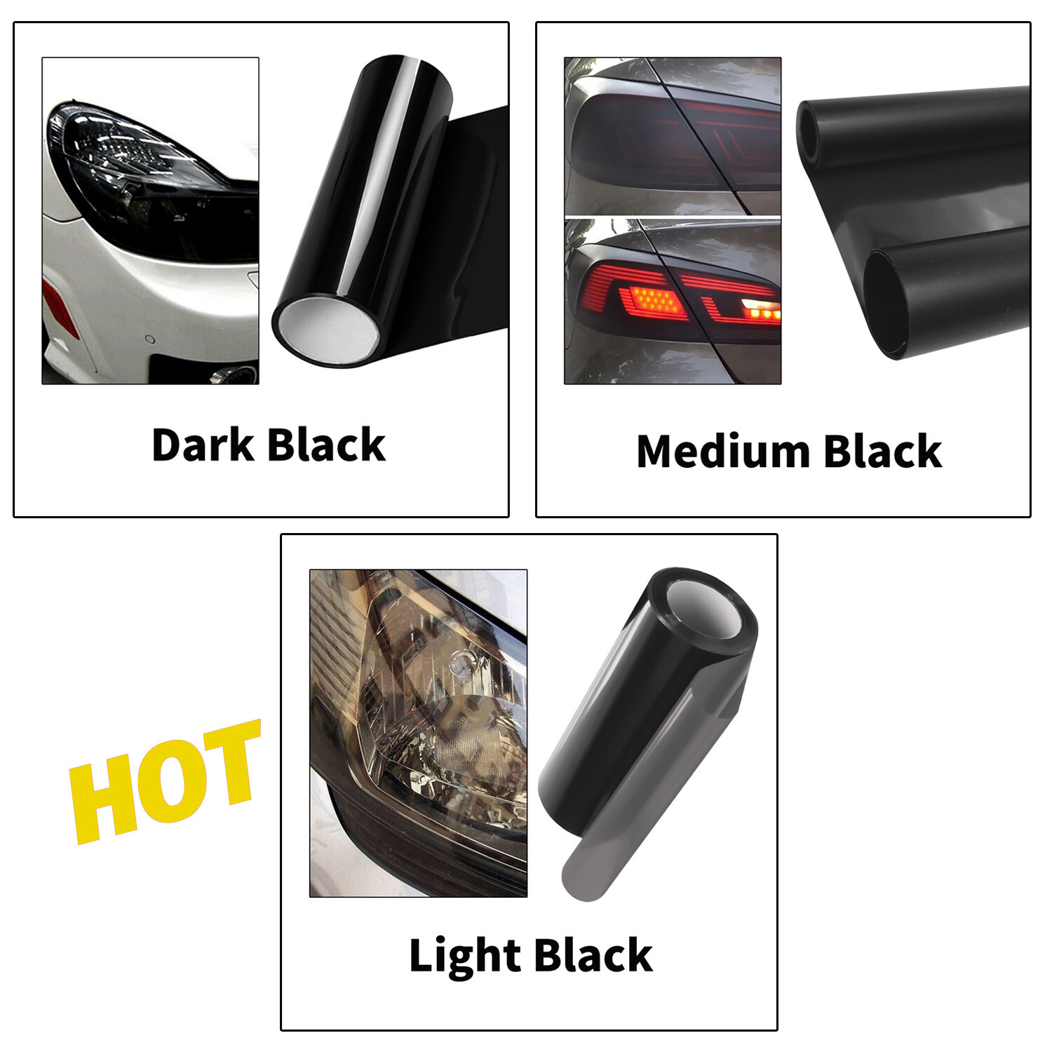 Transparent Orange for Headlight Taillamp Lens Vinyl Protection Wrap Film12″x72″
