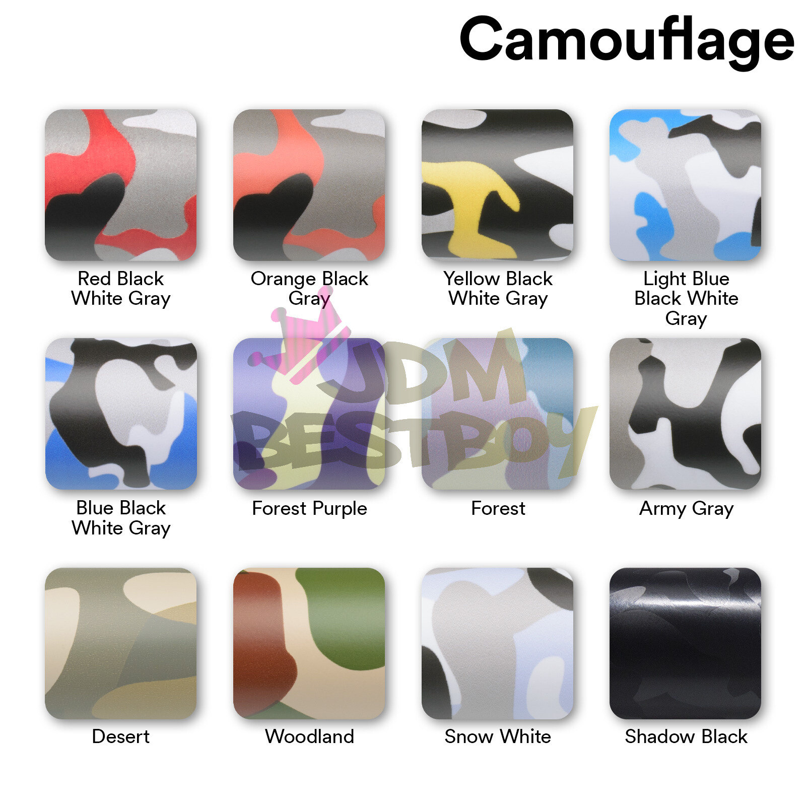 Premium Red Black White Gray Camouflage Desert Vinyl Sticker Wrap Decal Steet