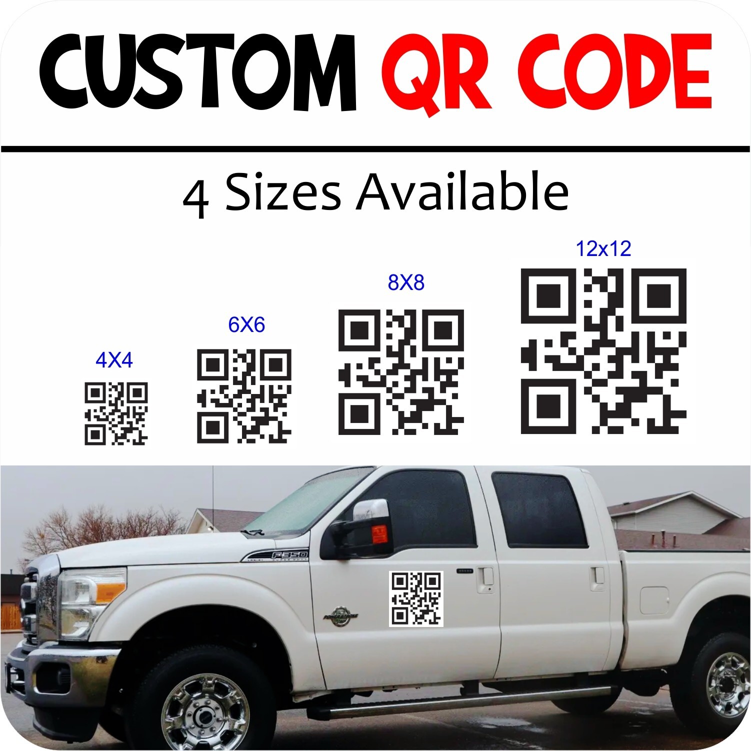 2 Pcs – Custom QR code – white background – LAMINATED